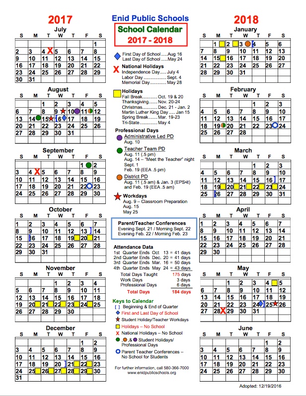 EPS Calendar BackToSchool Schedules