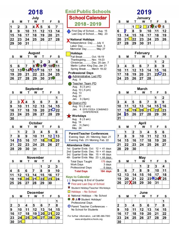 Enid Public School Calendar and Events