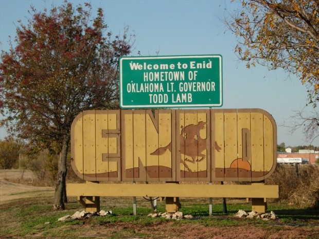 enid welcome sign