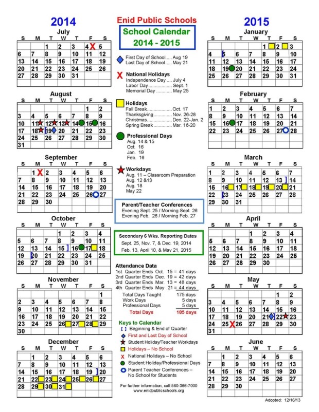 EPS Calendar: Last Day Of School May 21