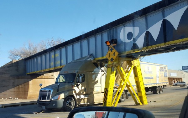 Truck Hitting Enid Bridge