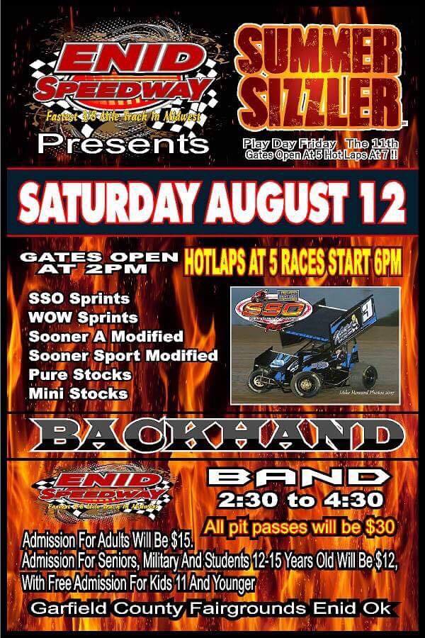 Enid Speedway Race Sept. 9